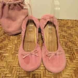Nine West LUVMYFLATES Foldable Pink Suede Ballet Flat Size 8